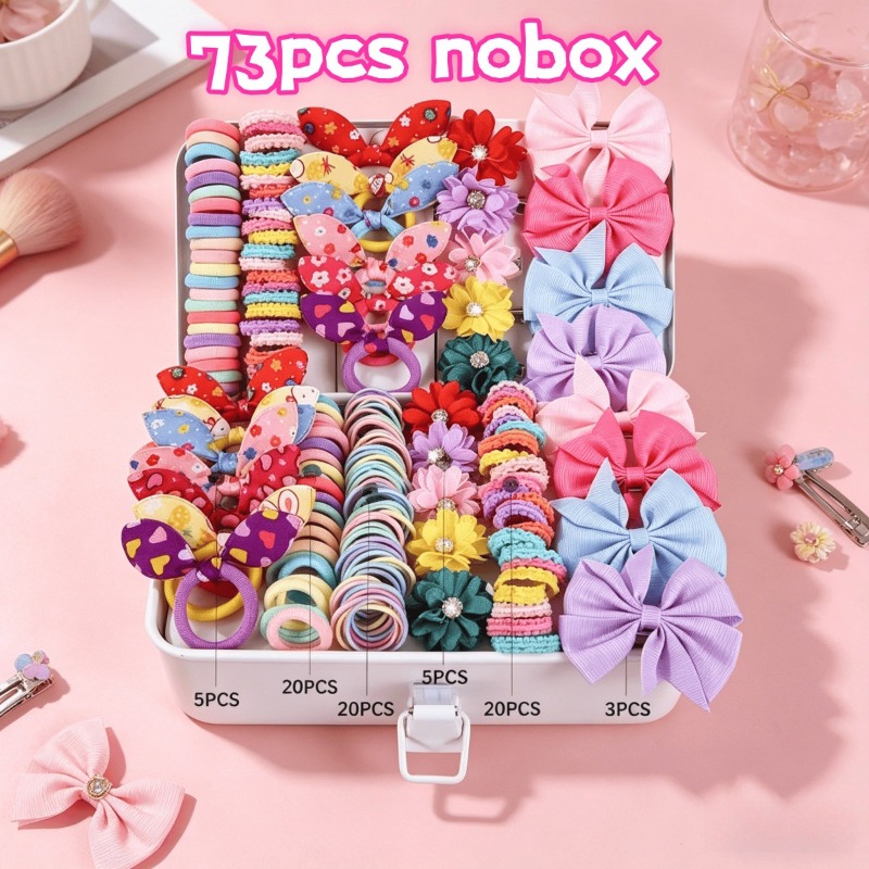 Tie Bar Clip - 73PCS New Fabric Girls Hair Accessories