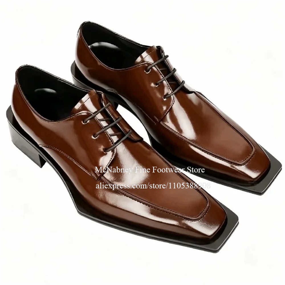 Men'S Formal Wear In Wedding - Spike Studs Leather Dress Shoes Lace