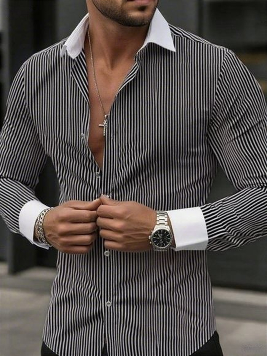 Men's slim-fit striped lapel l - Men Formal Wear Shop review and price