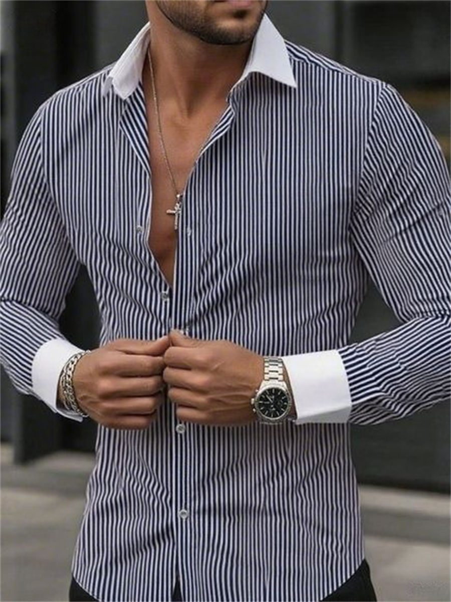 Men's slim-fit striped lapel l - Men Formal Wear Shop review and price