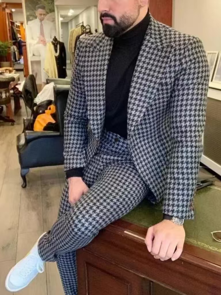 Houndstooth Vintage Men's Suit - Men'S Formal Wear In Wedding review and price