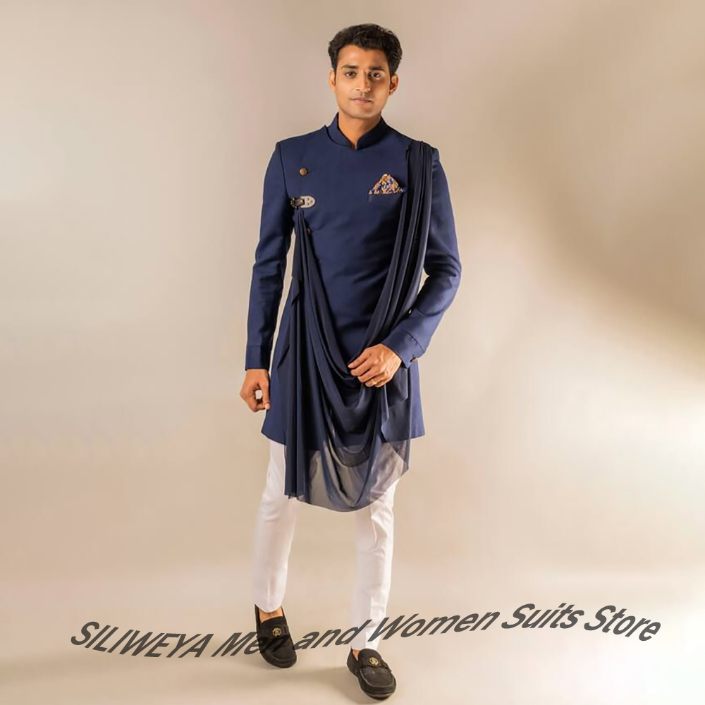 Elegant Men's Navy Blue Indian - Men Formal Wear Indian review and price
