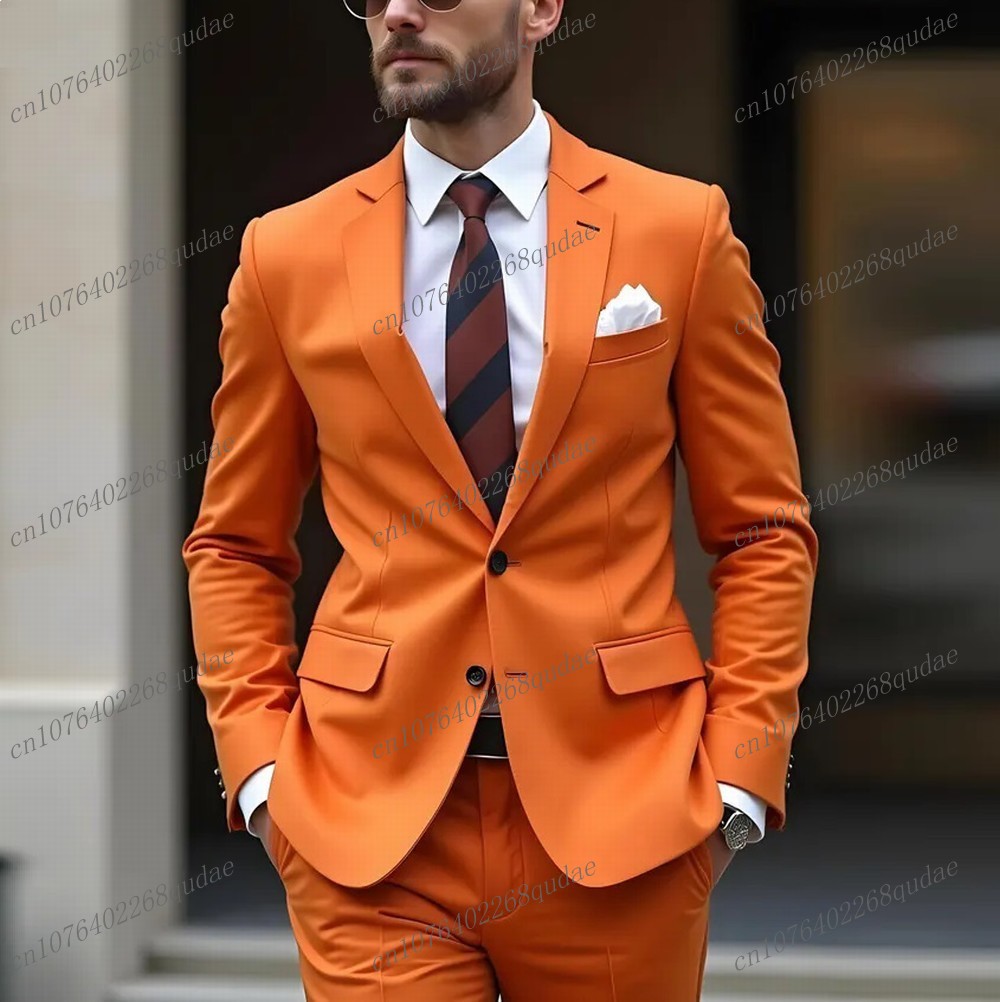 New Orange Men Suit Formal Occ - Formal Wear Jersey For Men review and price