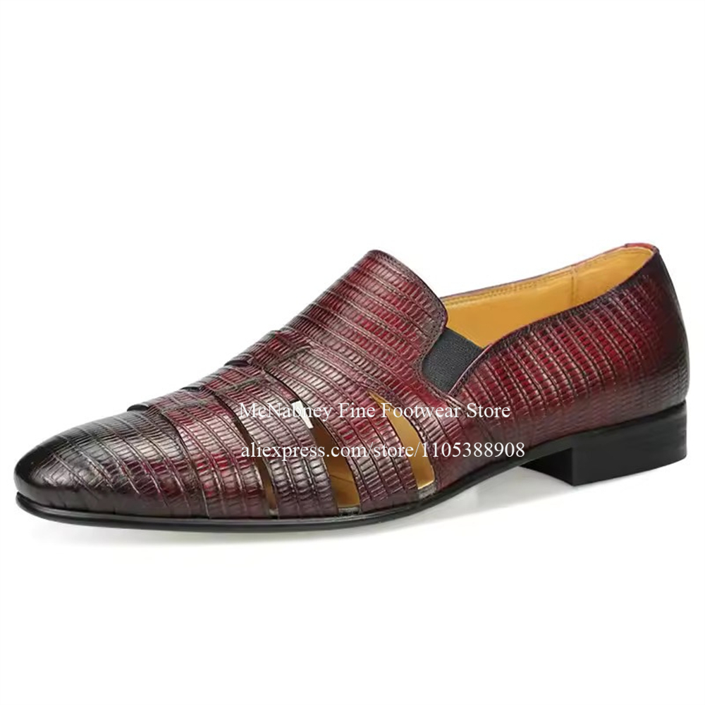 Breathable Cutout Burgundy Bla - Men'S Formal Wear In Wedding review and price