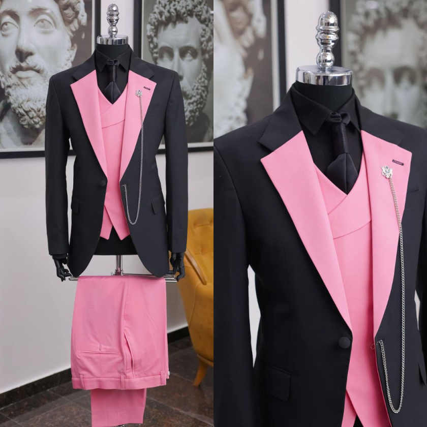 Luxury Black Pink Men Tuxedo S - Men Formal Wear Shop review and price