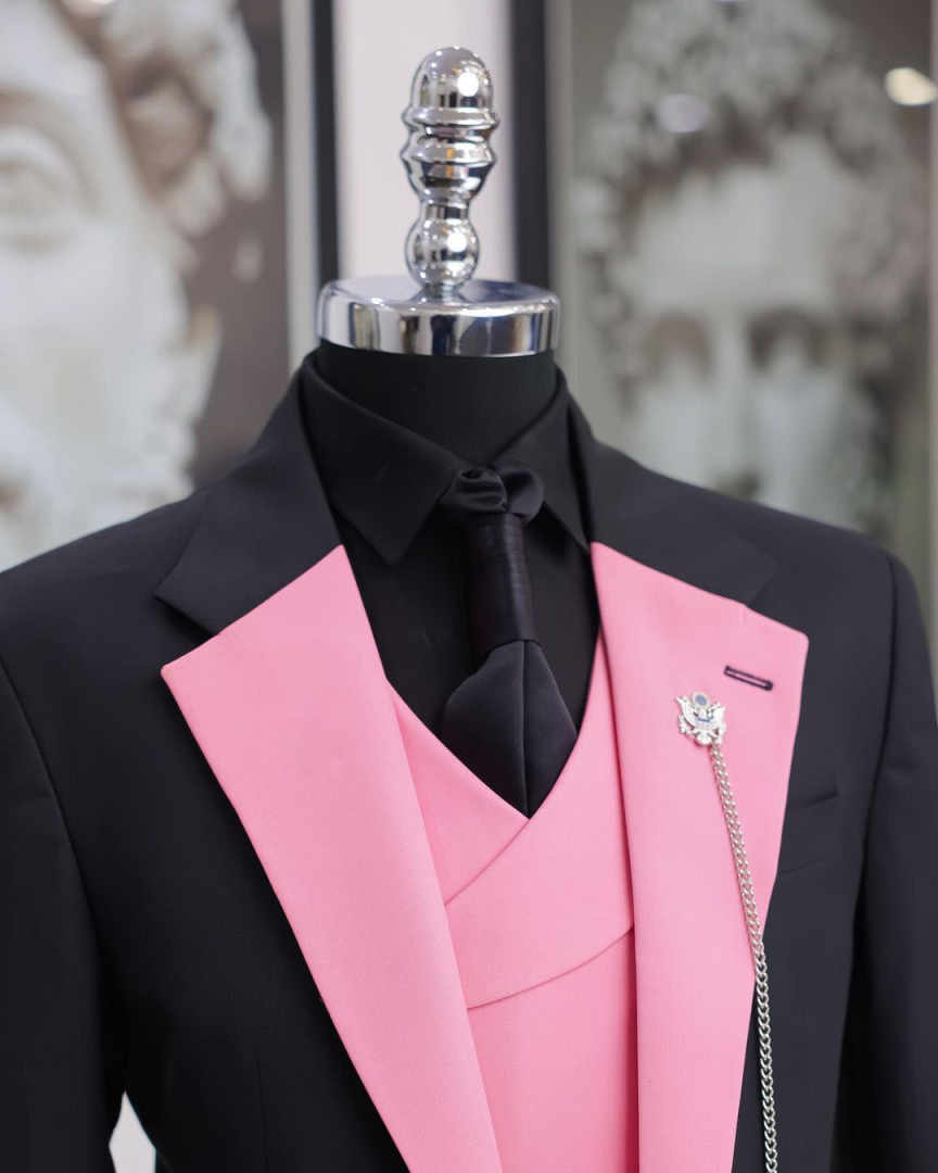 Luxury Black Pink Men Tuxedo S - Men Formal Wear Shop review and price