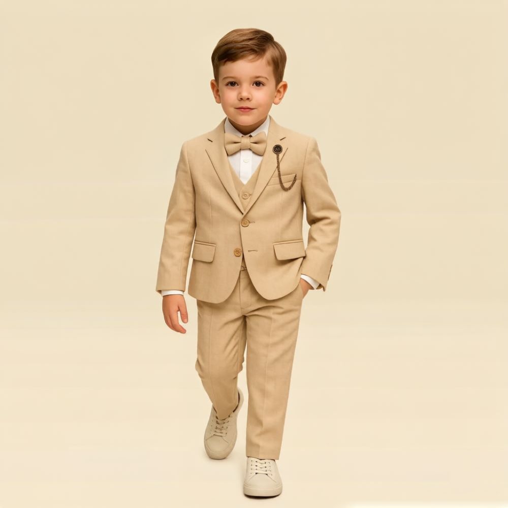 Mens Beige 3 Pieces Kids Boys  - Formal Wear For Men Kids review and price