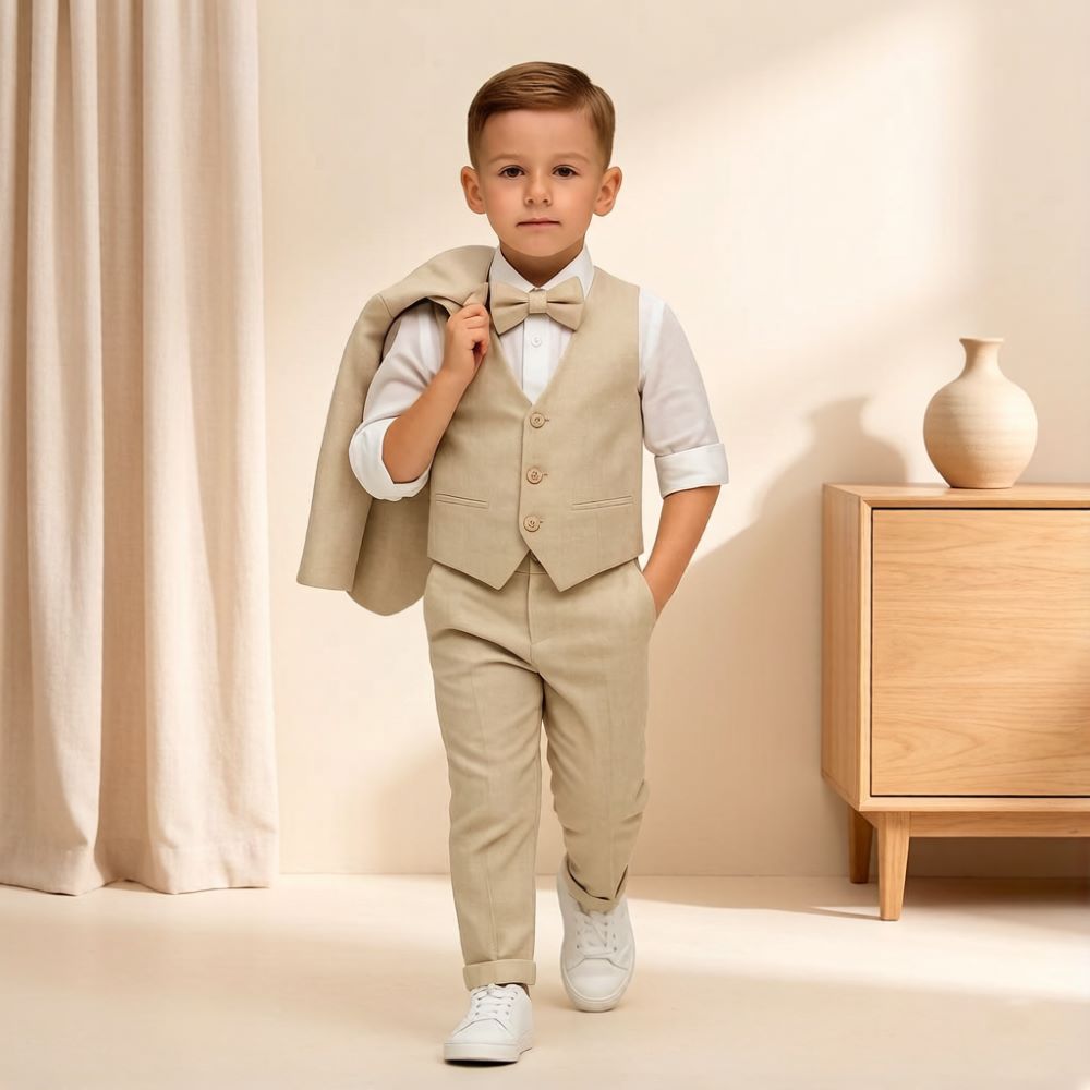 Mens Beige 3 Pieces Kids Boys  - Formal Wear For Men Kids review and price