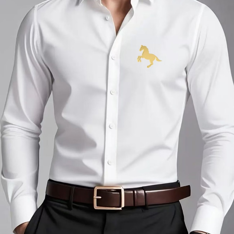Elegant Golden Horse Logo Prin - Men Formal Wear Shop review and price