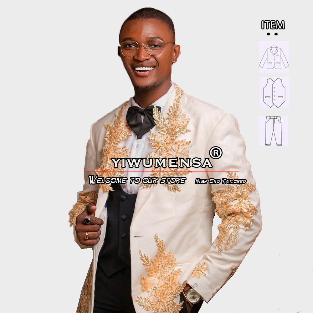 Customized 3 Pieces Suits Men  - Men'S Formal Wear In Wedding review and price