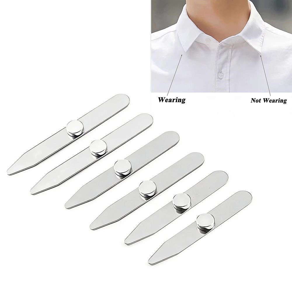 6Pcs New Stainless Steel Colla - Collar Stay Metal review and price