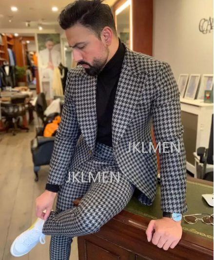 Houndstooth Mens Suits 2PCS We - Men'S Formal Wear In Wedding review and price